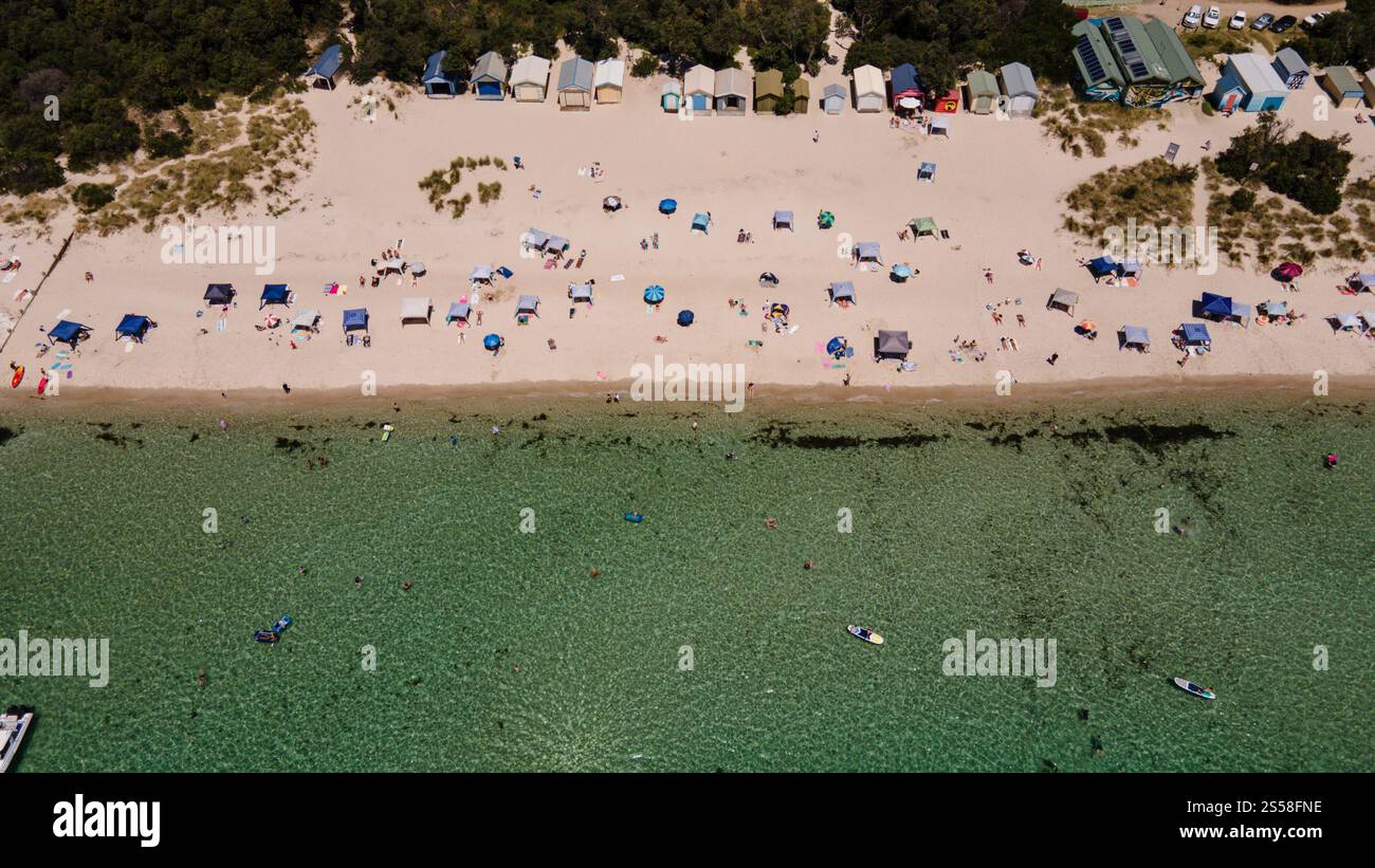 A general view of McCrae beach, Tuesday, January 14, 2025. (AAP Image