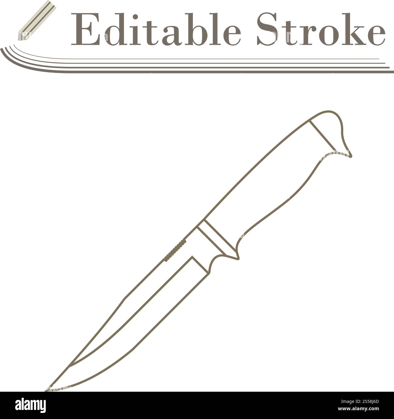 Knife Icon. Editable Stroke Simple Design. Vector Illustration. Stock Vector