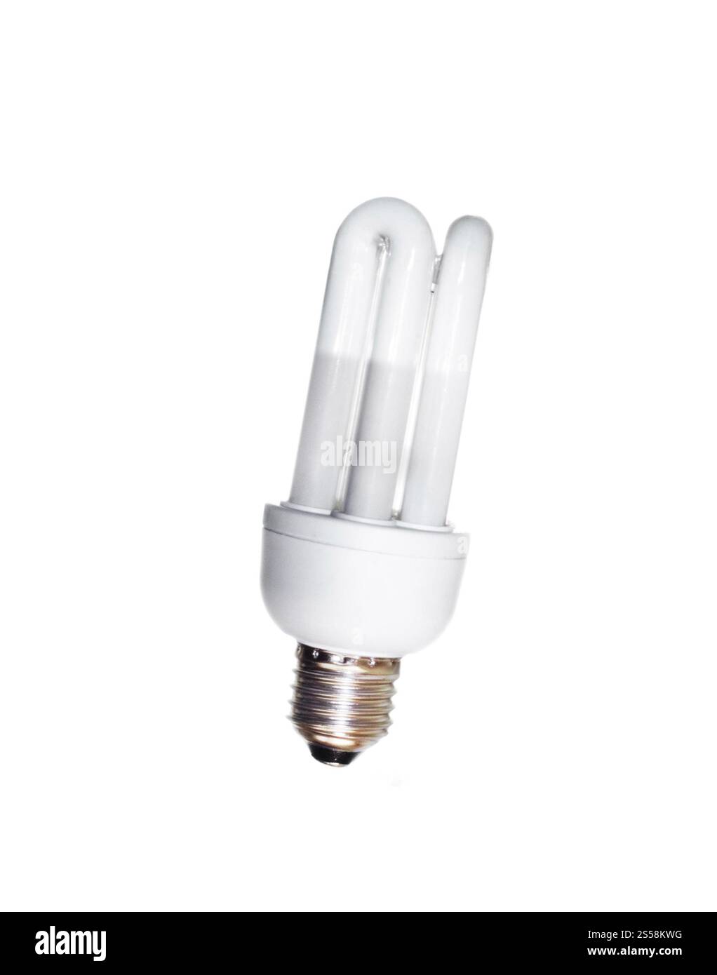 Energy saving fluorescent light bulb isolated on white background Stock ...