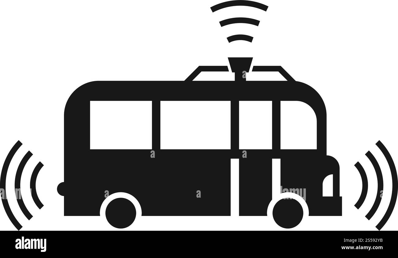 Autopilot bus icon. Simple illustration of autopilot bus vector icon ...