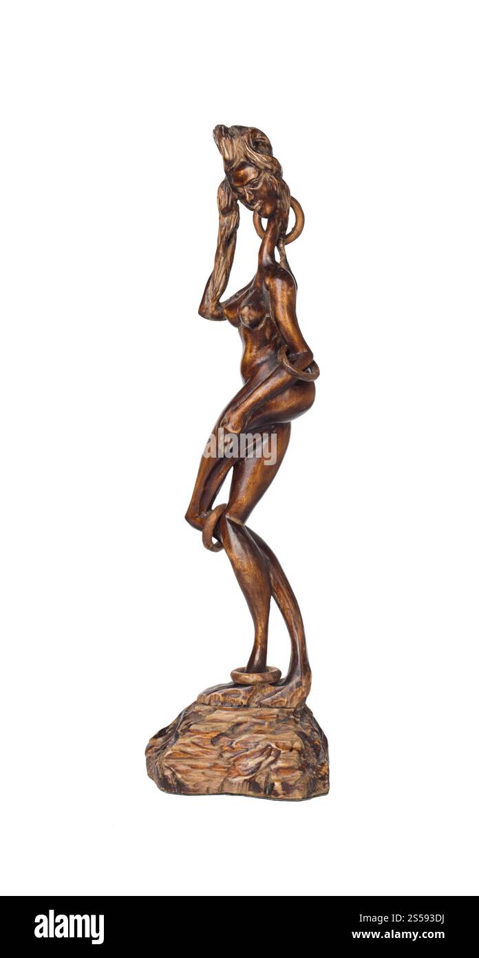 African statue isolated on white background. African statue Stock Photo ...