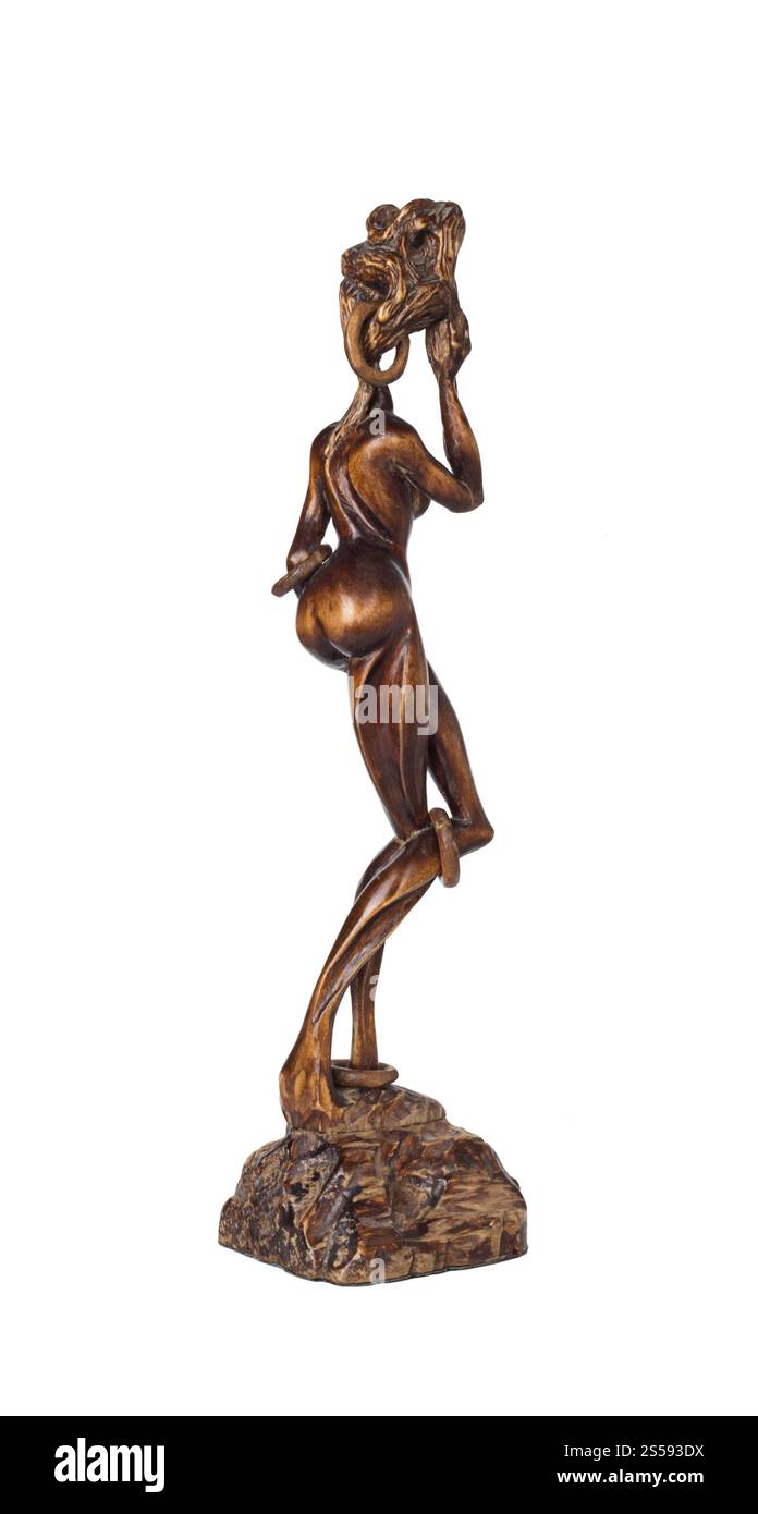 African statue isolated on white background. African statue Stock Photo ...