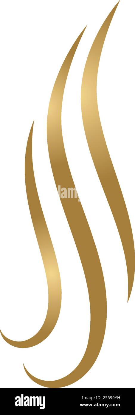Hair wave logo vector ion template Stock Vector