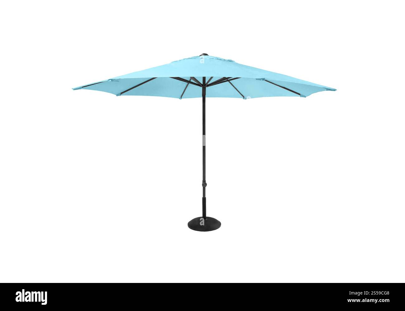 Blue beach umbrella isolated on white background. Blue beach umbrella ...