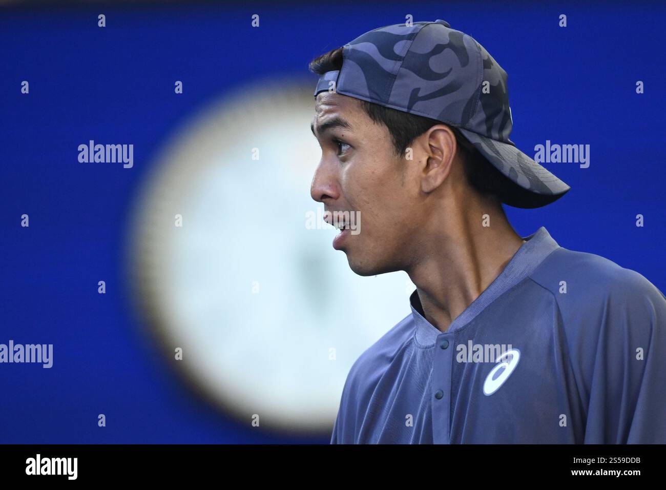 Kasidit Samrej of Thailand looks on during his round 1 match against