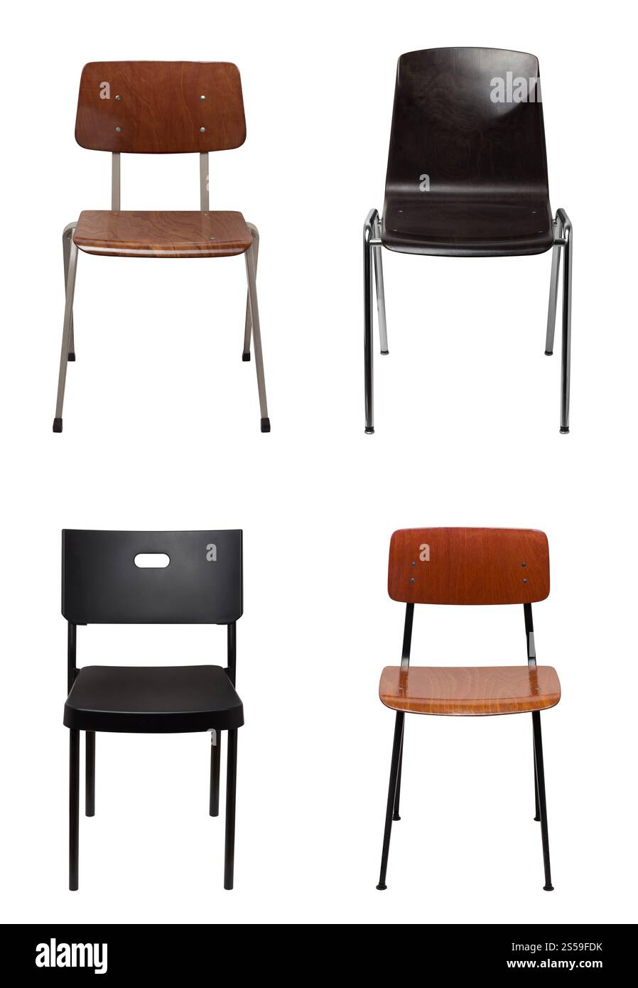 Assortment of chairs isolated on white background. Assortment of chairs ...