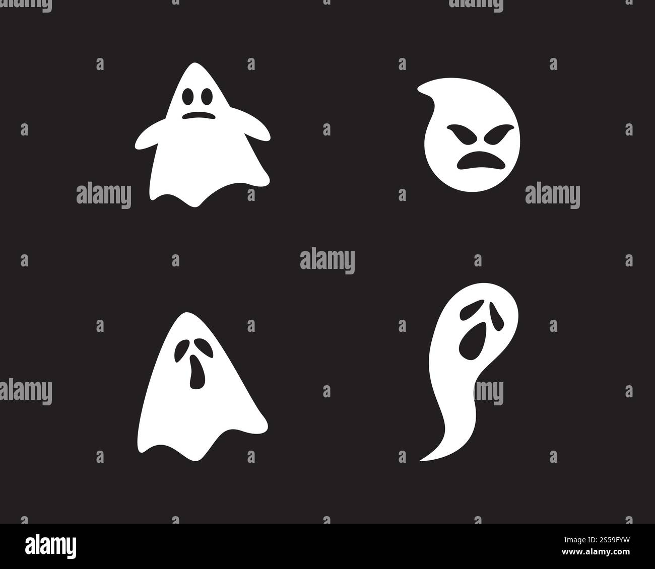 Ghost ilustration vector template Stock Vector