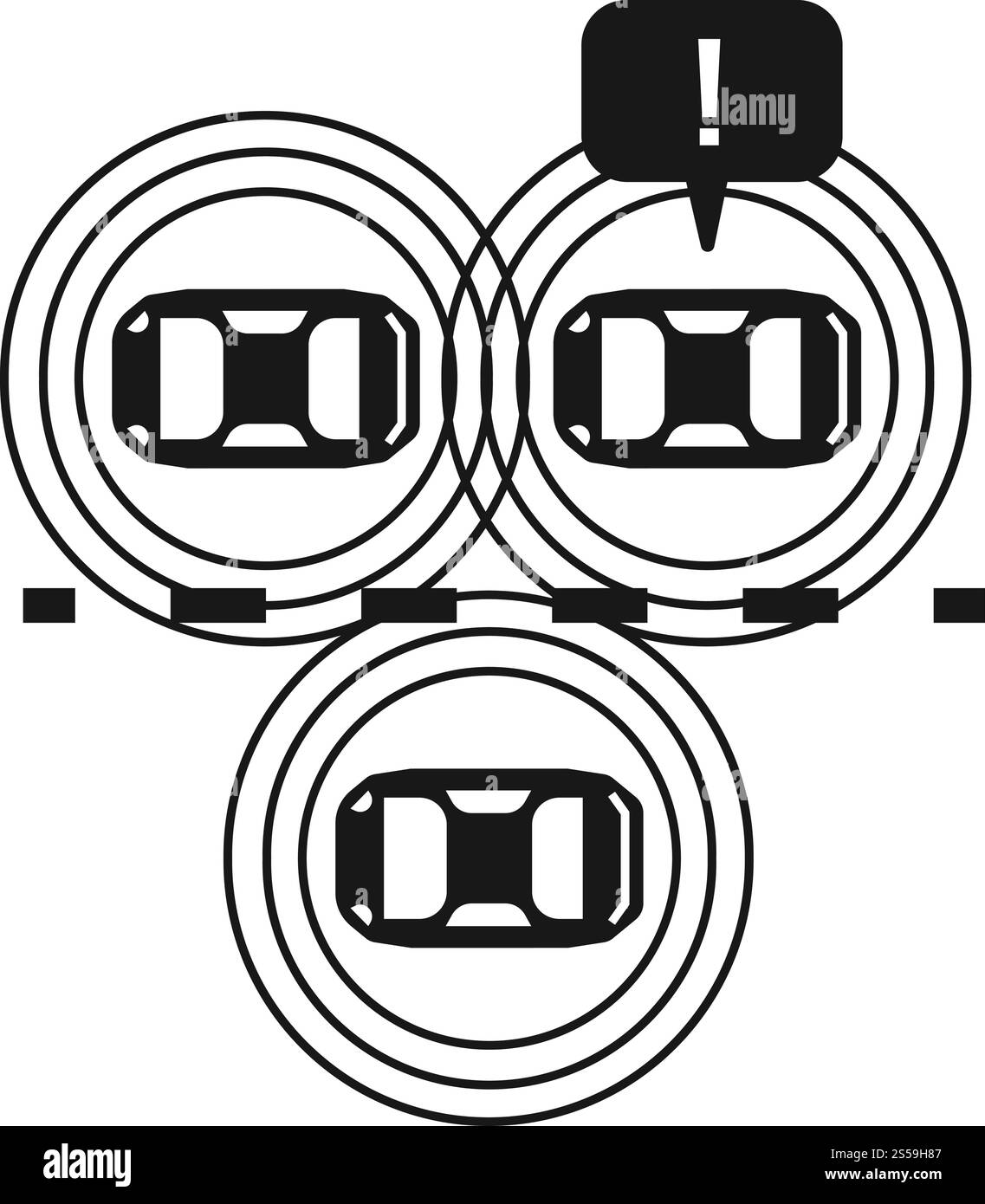 Road driverless cars icon. Simple illustration of road driverless cars ...