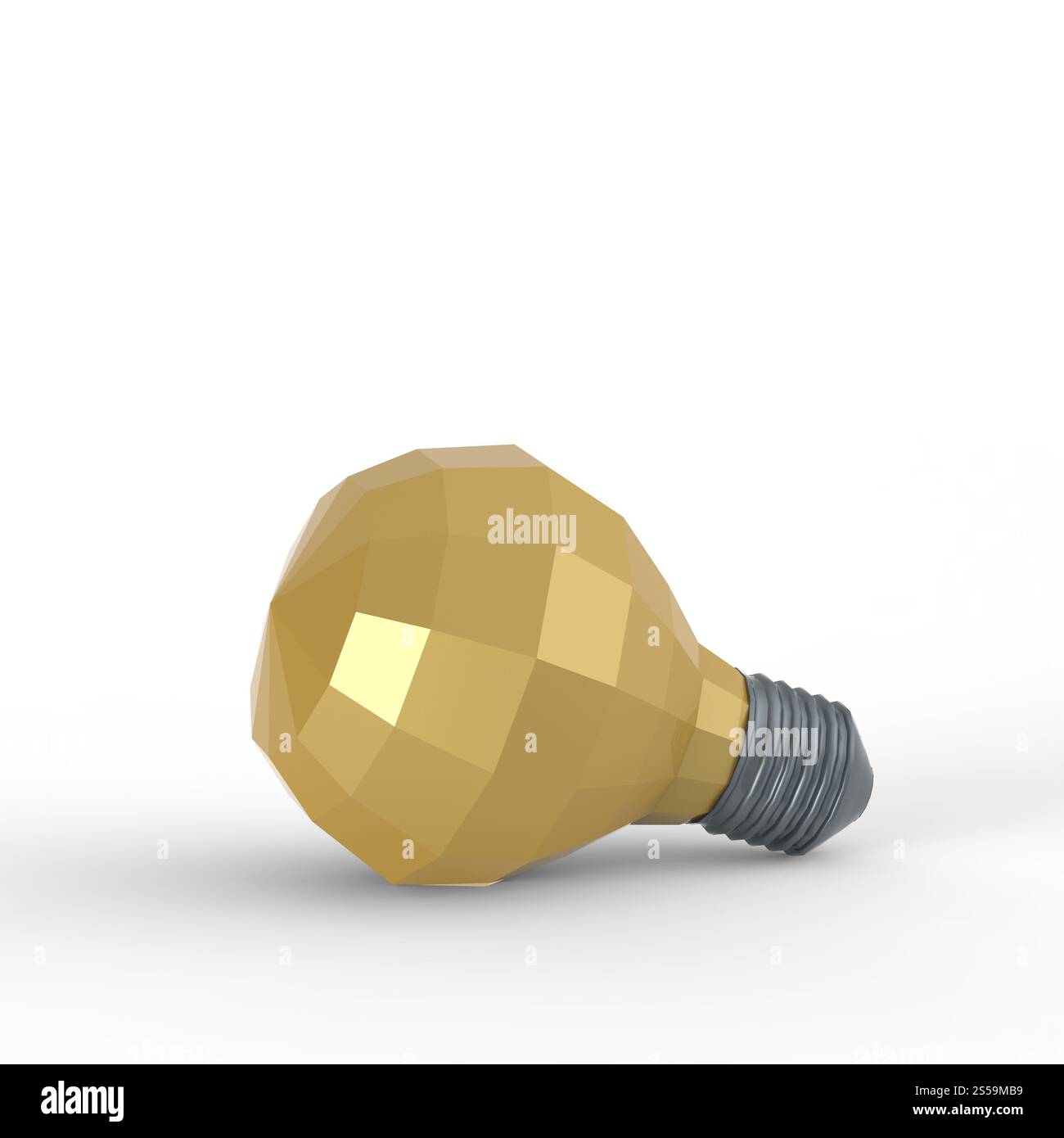 low polygonal 3d light bulb concept symbol Stock Photo