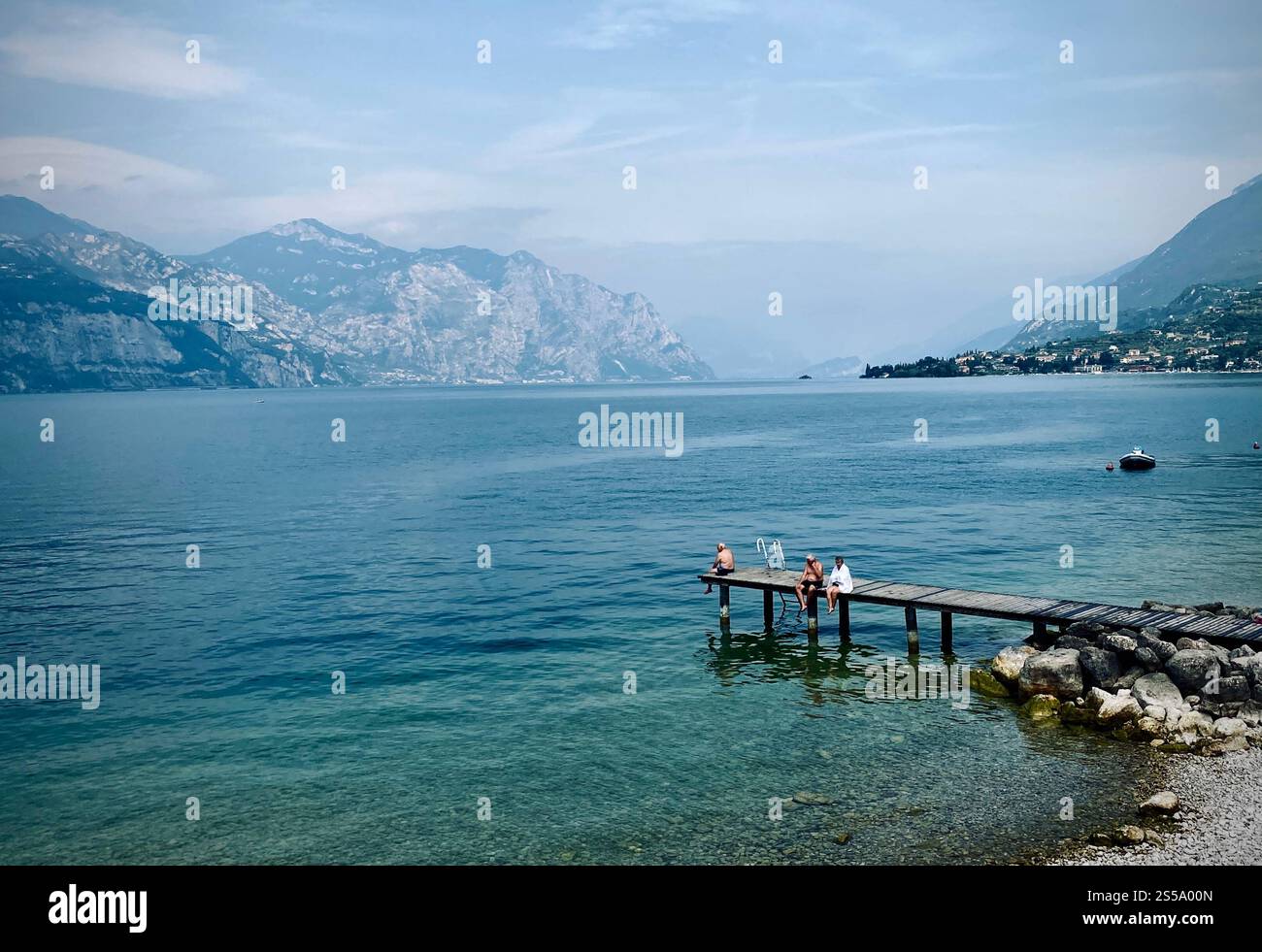 Candid Shot at Lake Garda in Italy - Smartphone Captured Stock Image