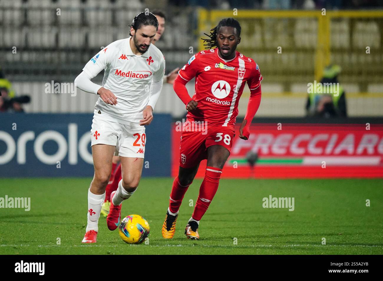 Yacine Adli (ACF Fiorentina) and Warren Bondo (AC Monza) during AC