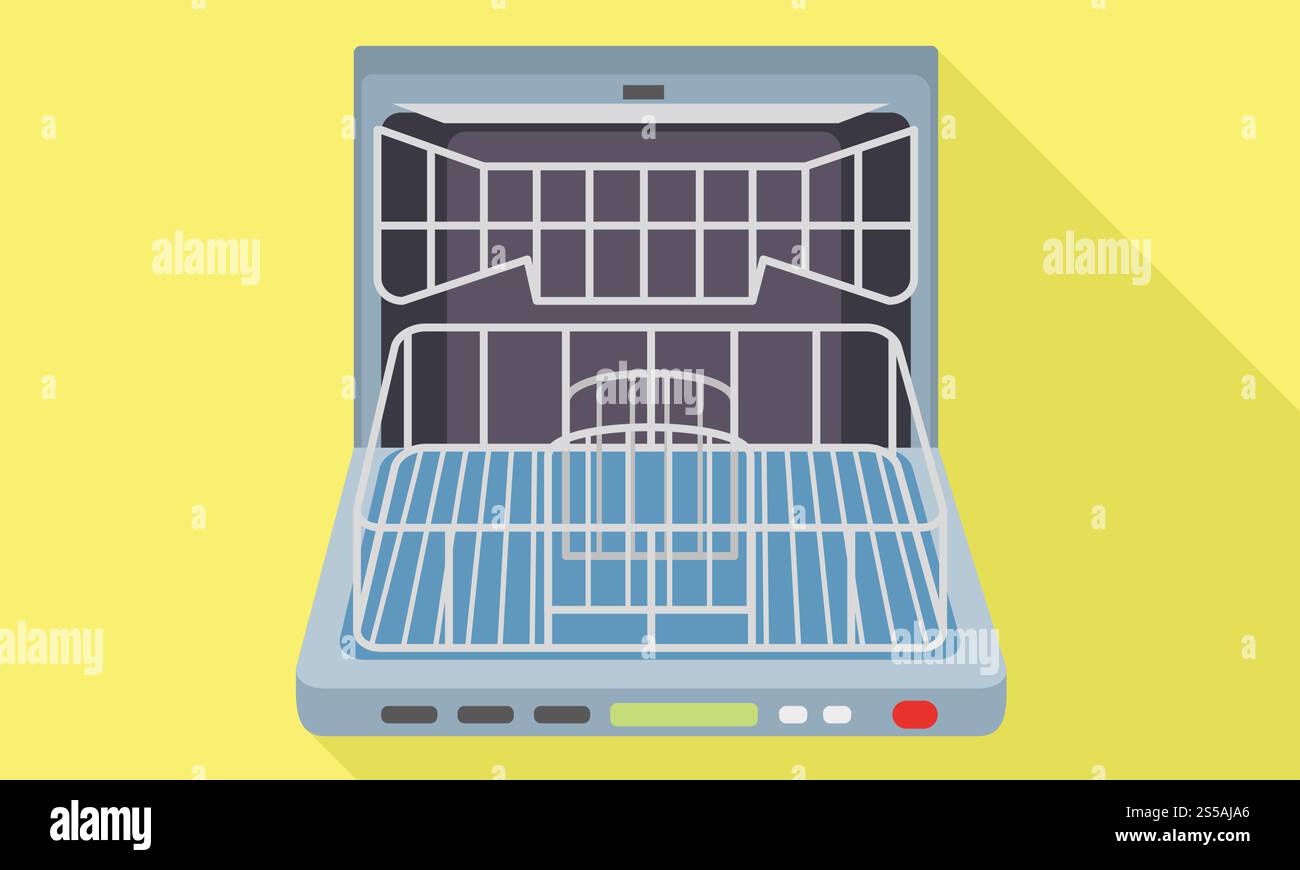 Empty open dishwasher icon. Flat illustration of empty open dishwasher  vector icon for web design Stock Vector Image \u0026 Art - Alamy, image size:1300x870