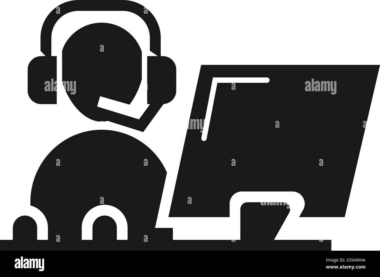 Call center worker parcel Black and White Stock Photos & Images - Alamy