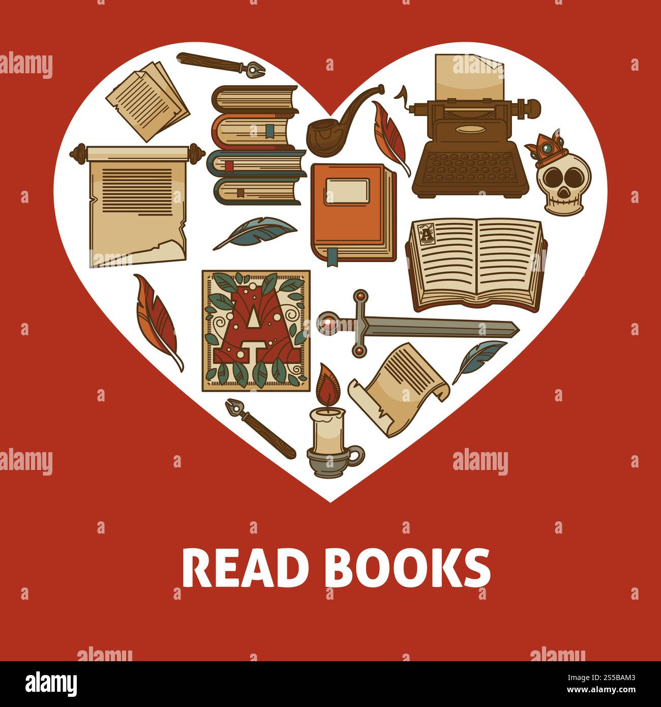Read books poster hi-res stock photography and images - Alamy, image size:1300x1390
