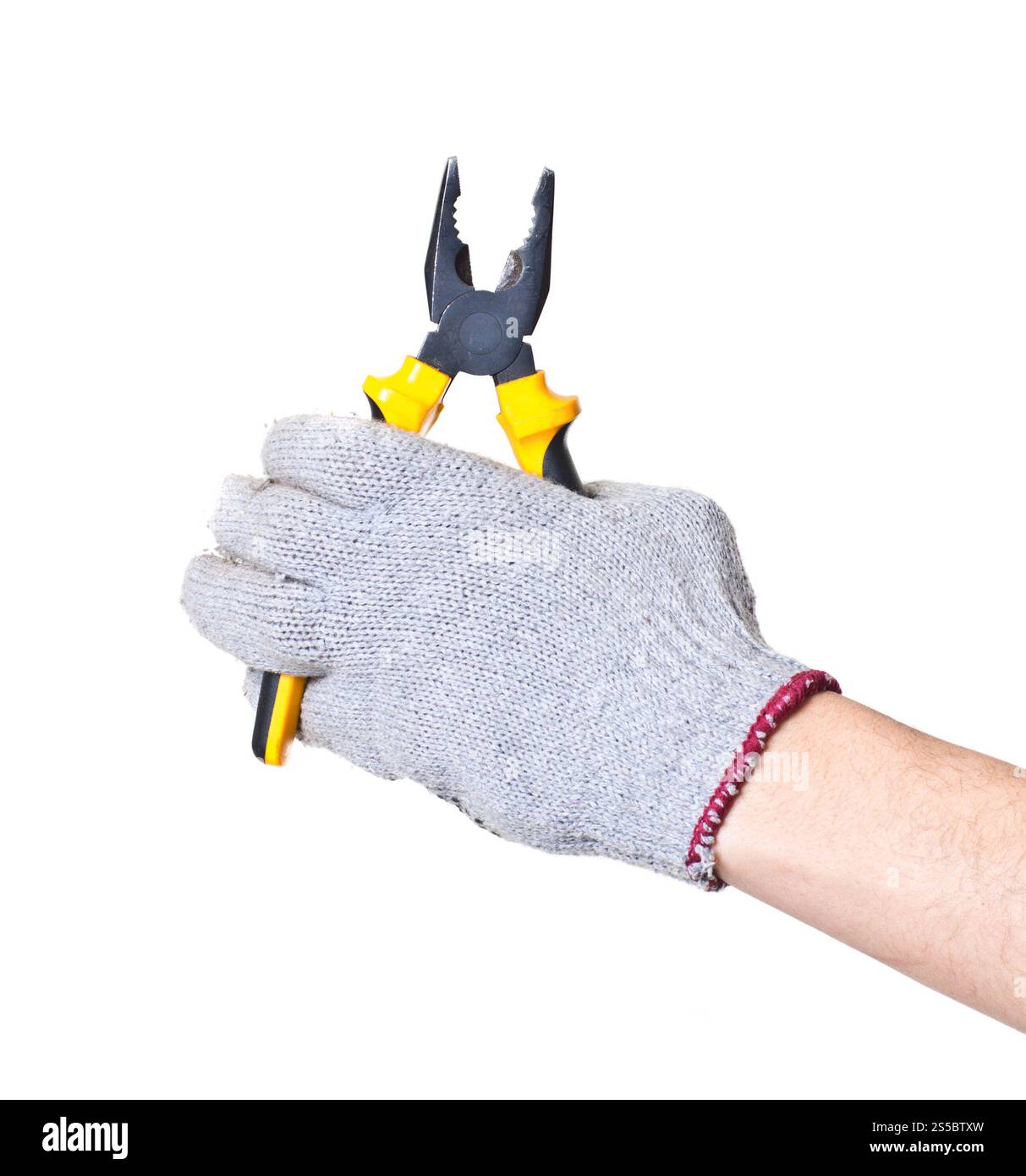 Working hands with tools isolated on white background. Working hands ...