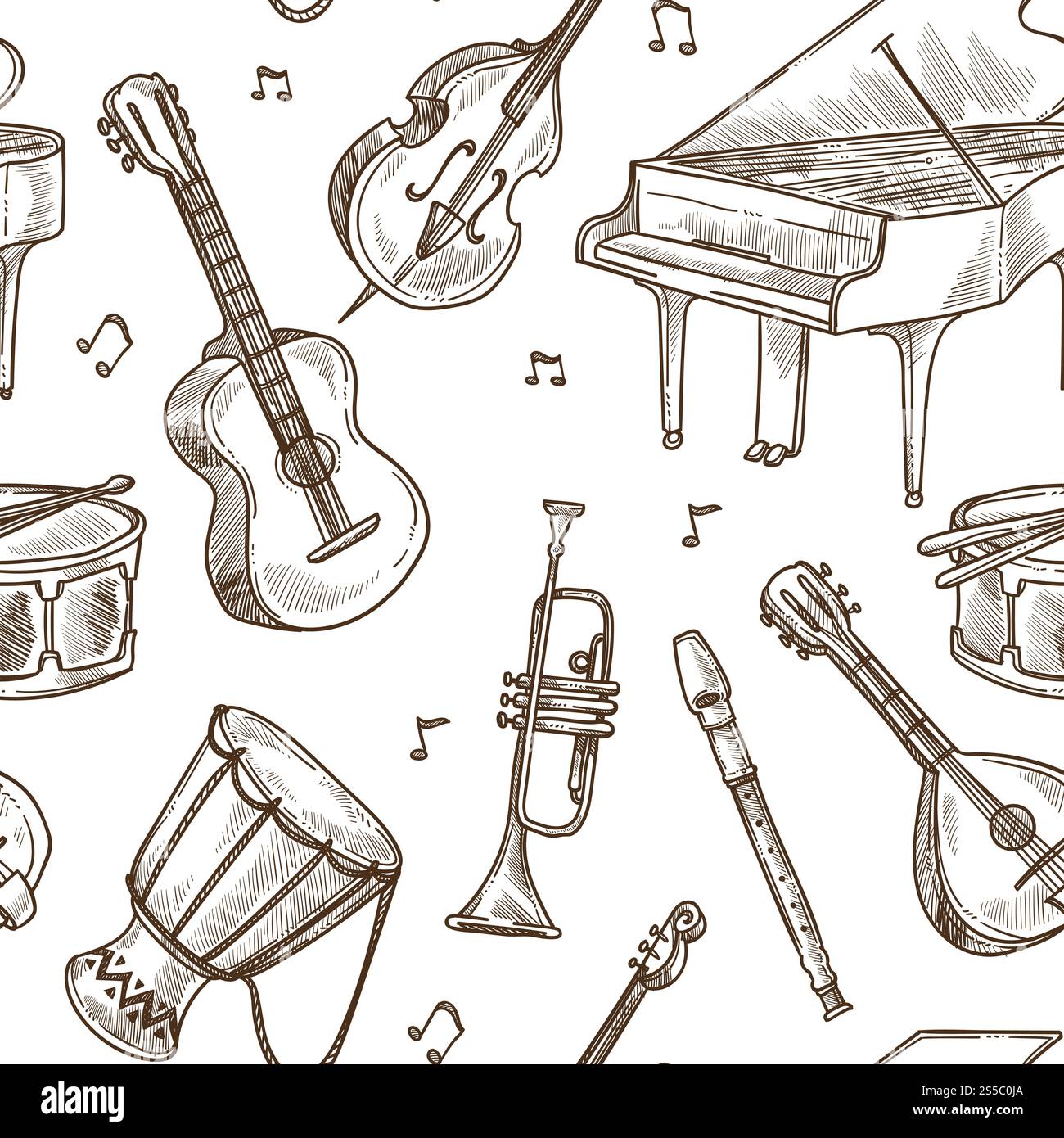 Musical instruments sketch hi-res stock photography and images - Alamy