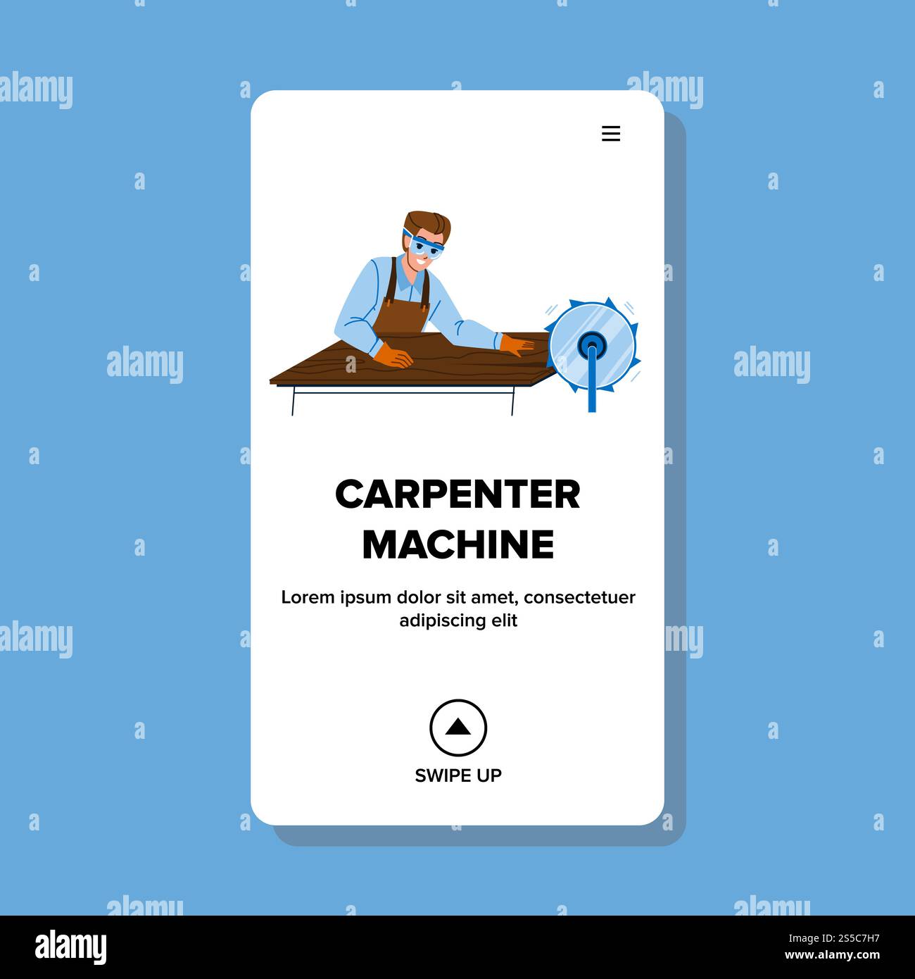 Carpentry Machine Equipment Use Carpenter Vector. Carpentry Machine ...
