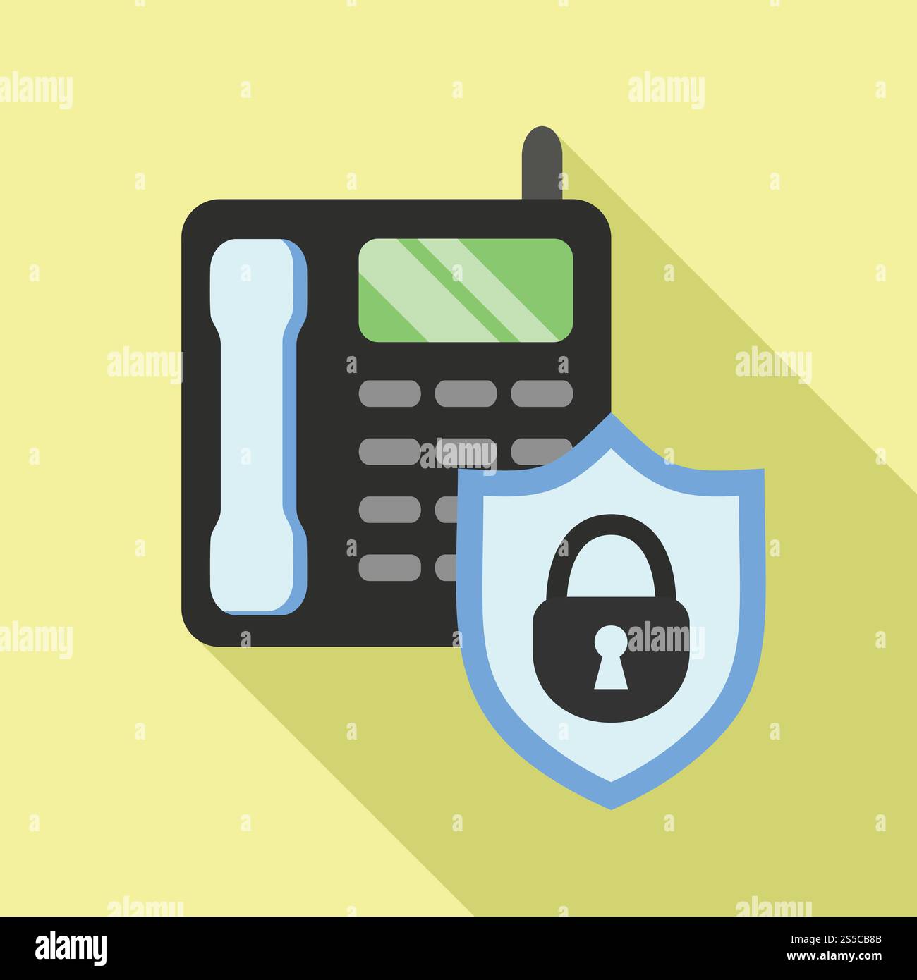 Secured intercom icon. Flat illustration of secured intercom vector icon for web design. Secured intercom icon, flat style Stock Vector