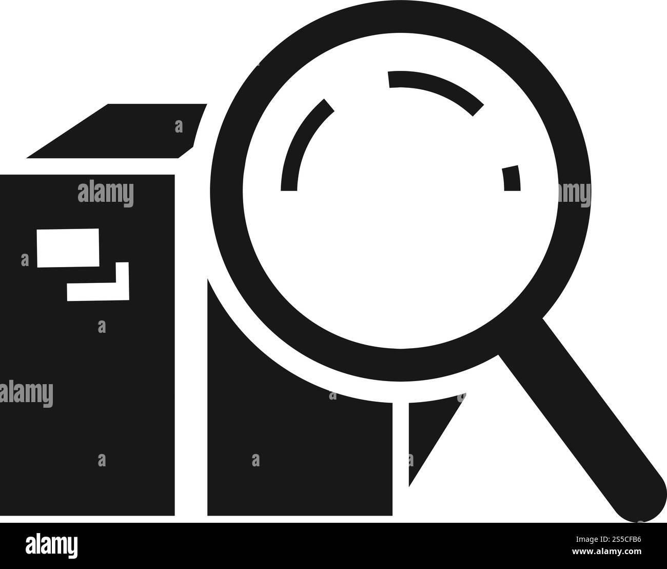 Parcel magnify glass icon. Simple illustration of parcel magnify glass ...