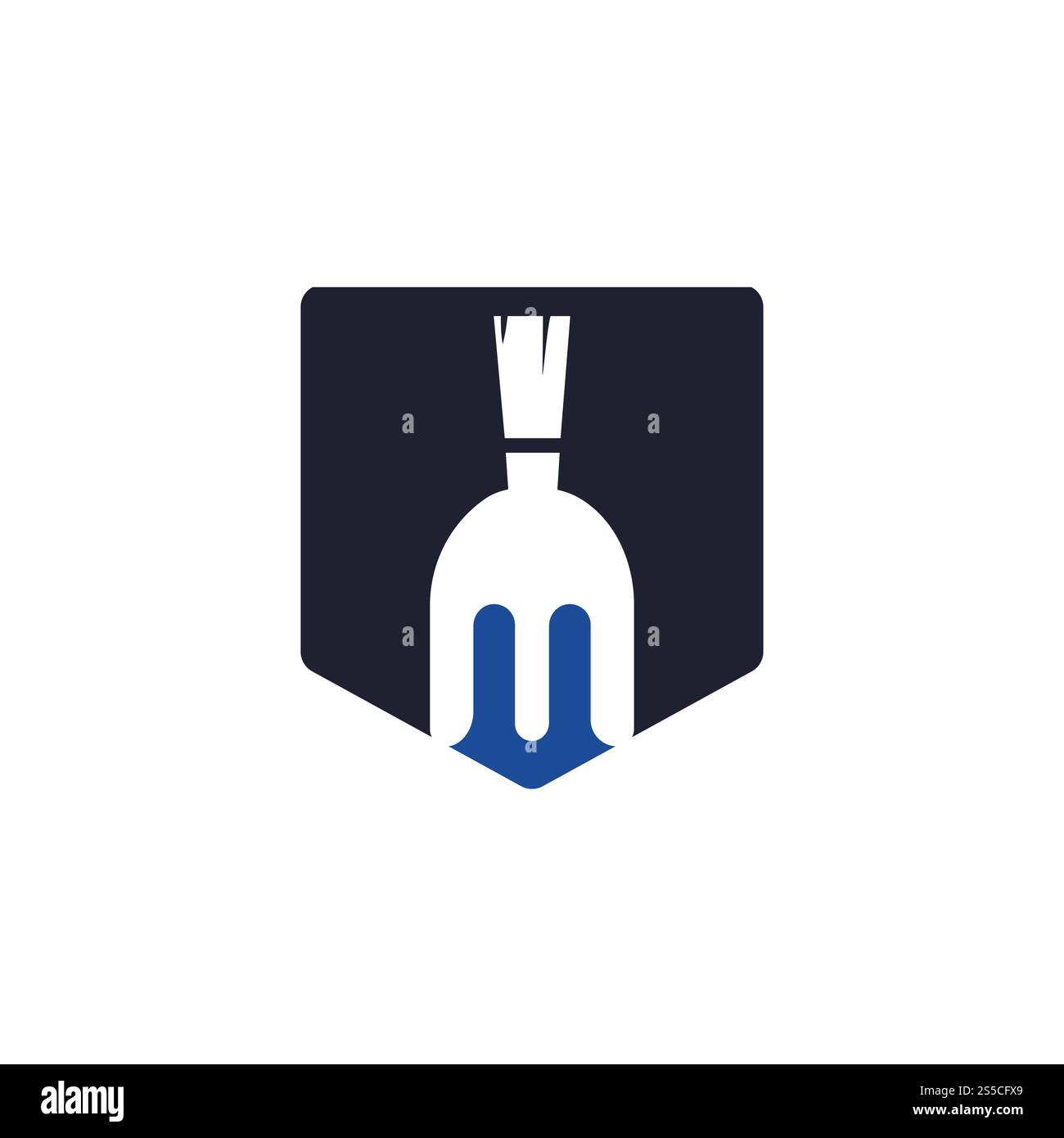 Spartan Fork vector logo template design. Stock Photo