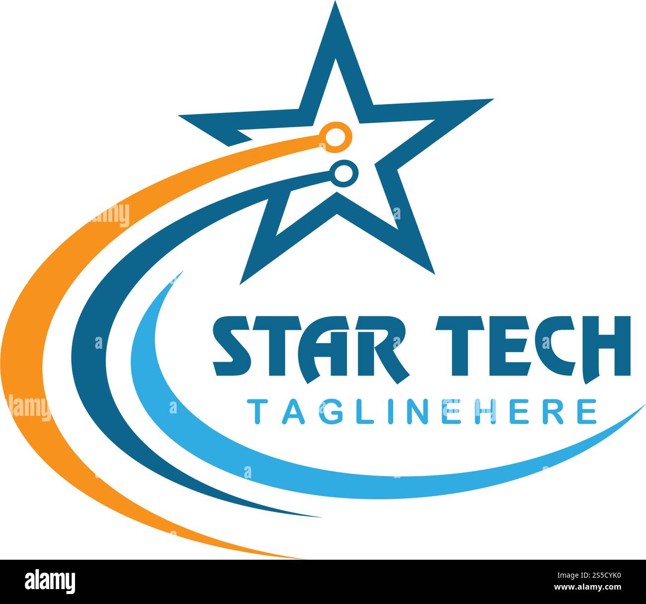 Star tech Logo Template vector icon illustration design Stock Vector