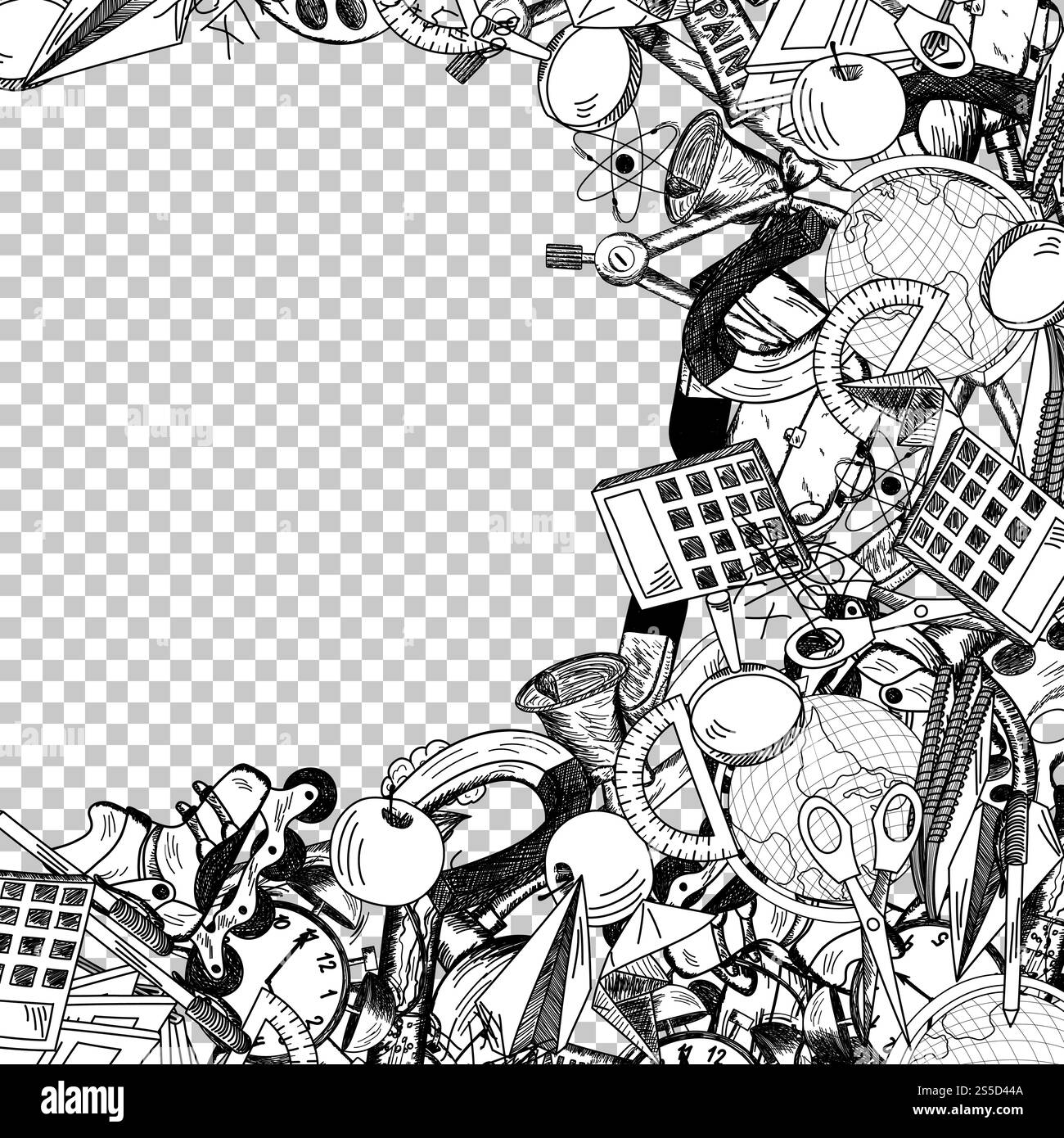 Back school drawing Black and White Stock Photos Images Alamy