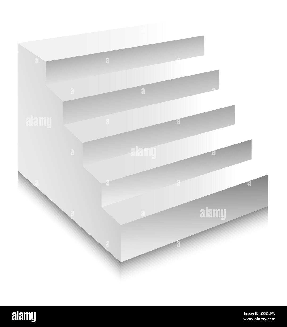 Stairs or staircases and podium ladders. Vector 3D isolated white ...