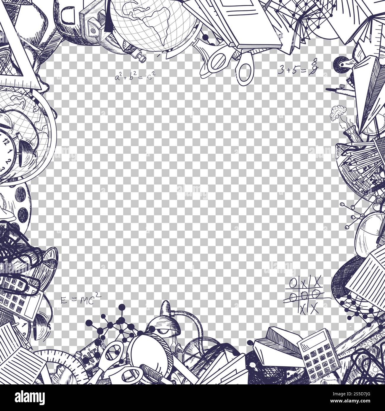 Back To School. Transparency Grid Background Design. Vector Illustration. Stock Vector
