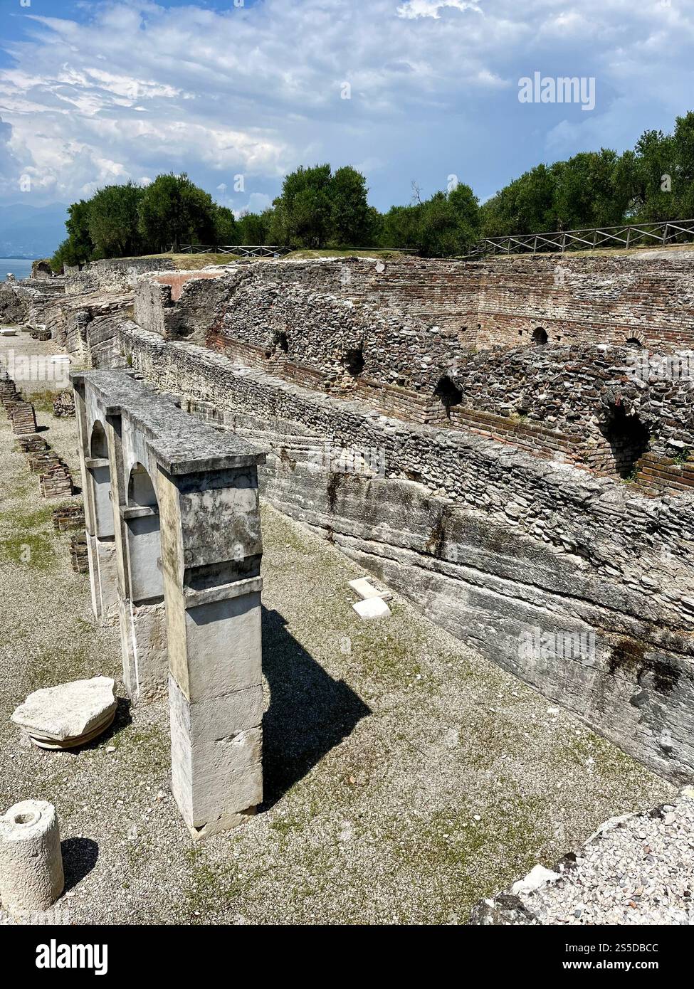 The remains of a Roman villa the Grottoes of Catullus on Lake Garda in ...