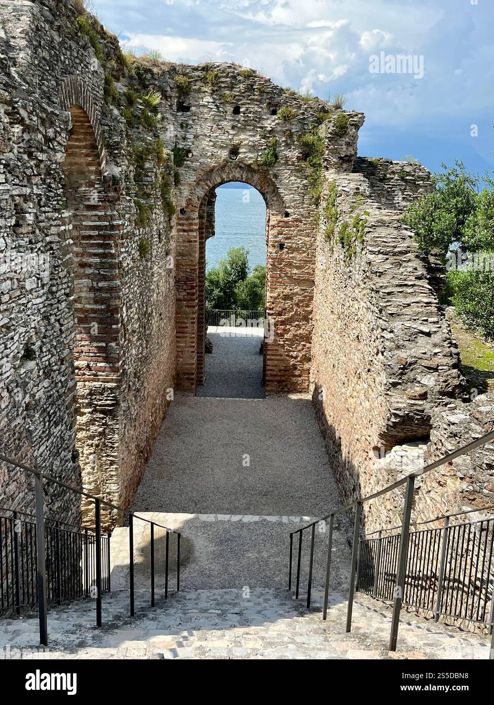 The remains of a Roman villa the Grottoes of Catullus on Lake Garda in ...