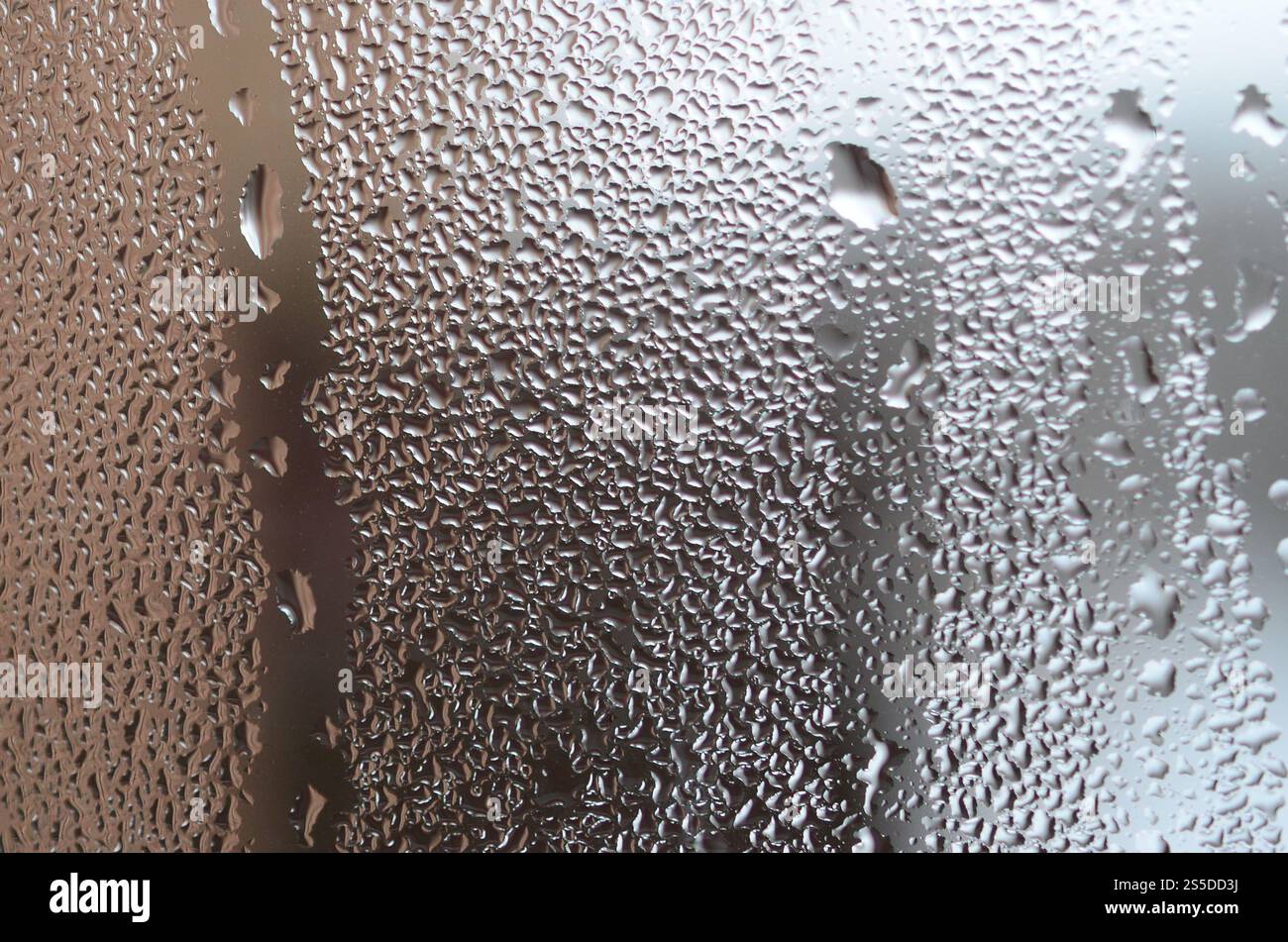 The texture of a misted glass with a lot of drops and condensation ...