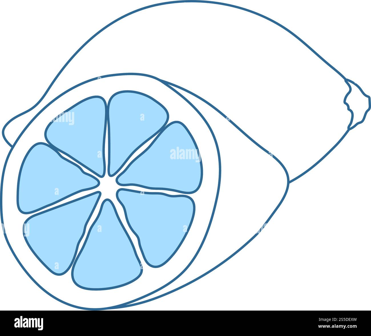 Icon Of Lemon. Thin Line With Blue Fill Design. Vector Illustration ...