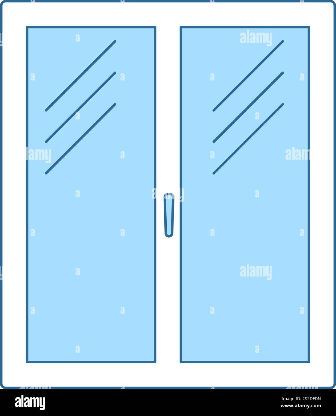 Icon Of Closed Window Frame. Thin Line With Blue Fill Design. Vector ...