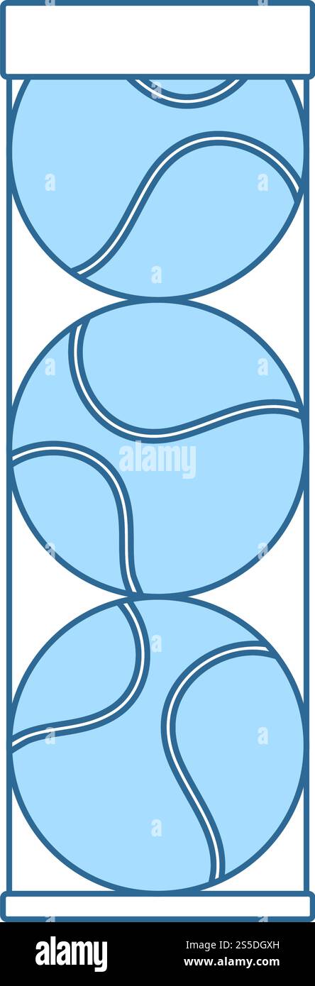 Tennis Ball Container Icon. Thin Line With Blue Fill Design. Vector ...