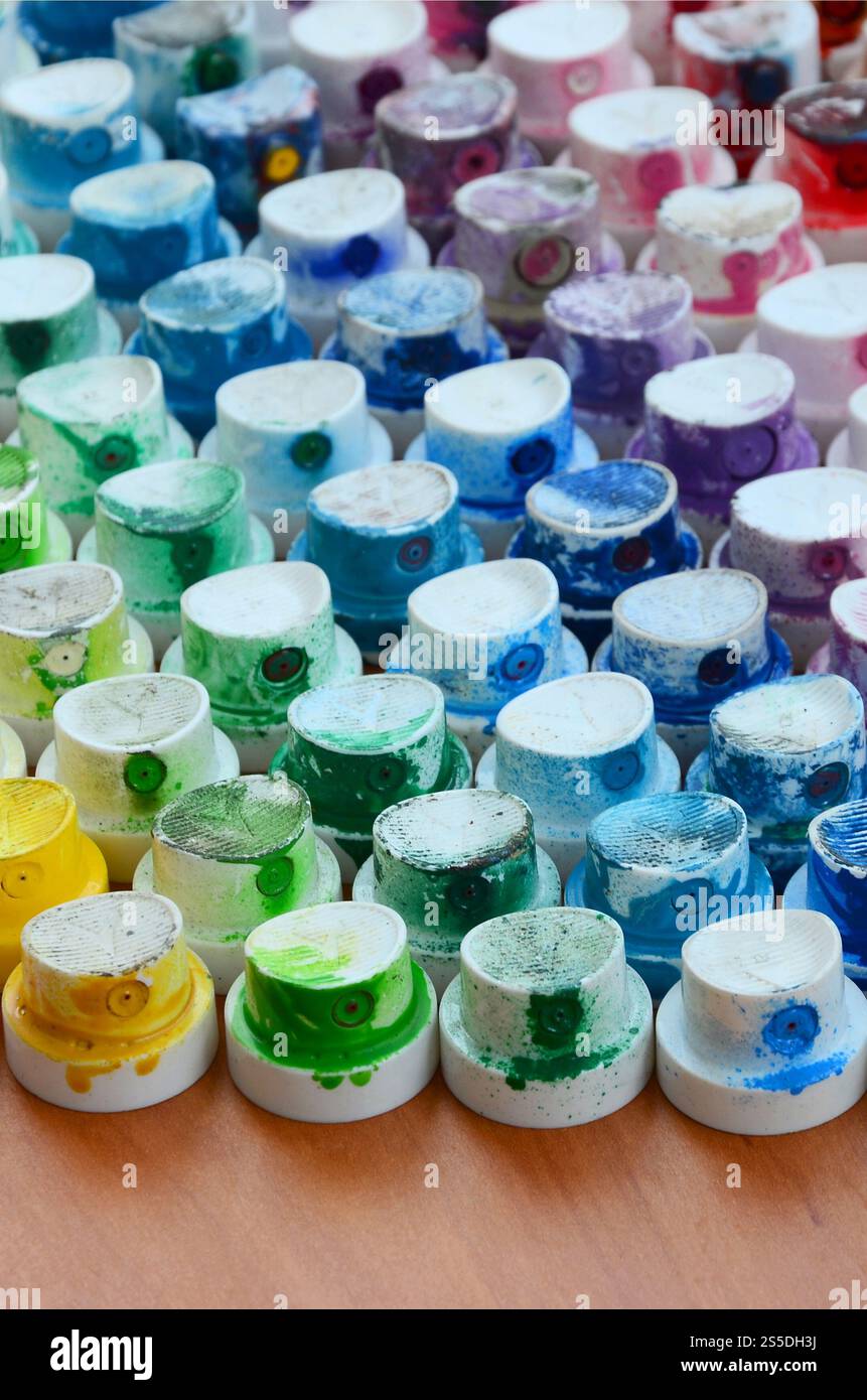 A pattern from a many nozzles from a paint sprayer for drawing graffiti ...