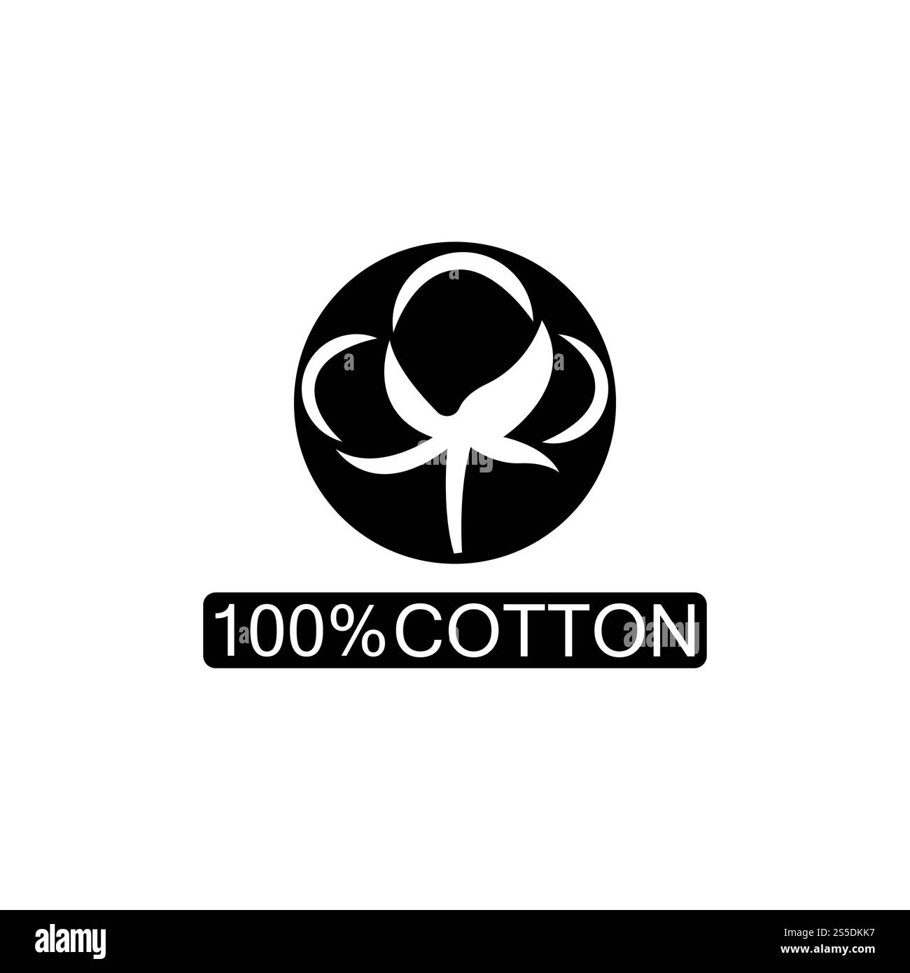 100% cotton icon.Natural organic cotton, pure cotton vector labels.logo vector illustration Stock Photo
