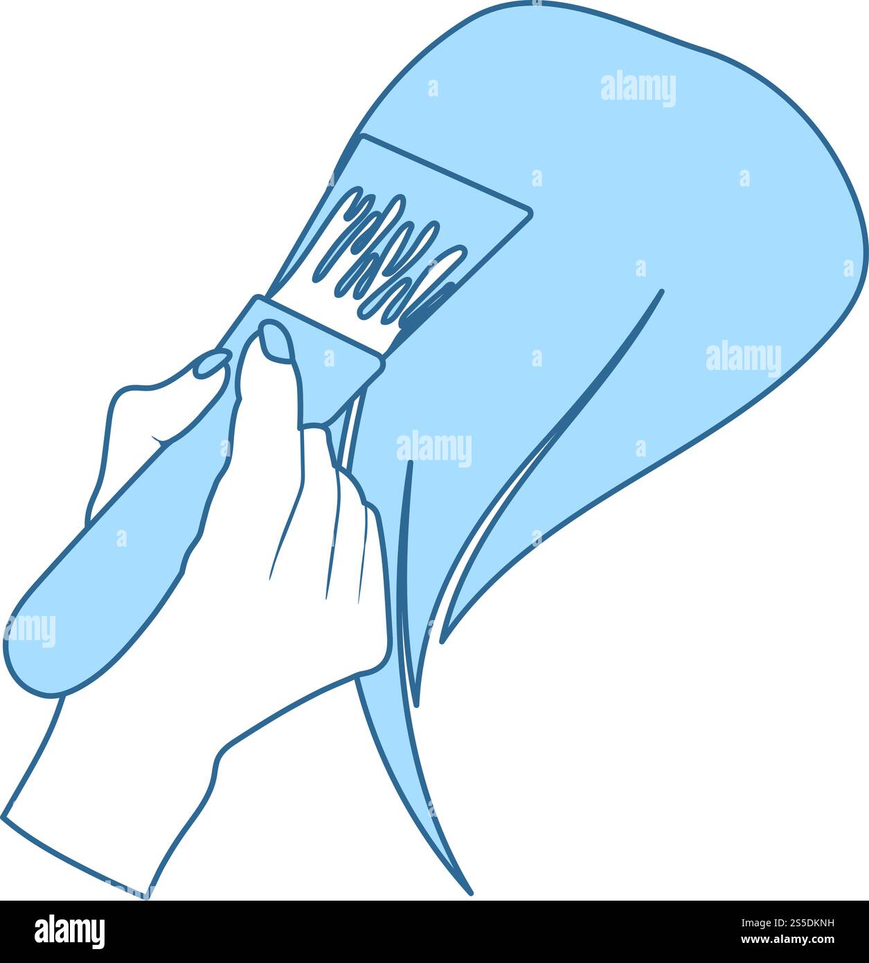 Painting Hair Icon. Thin Line With Blue Fill Design. Vector ...