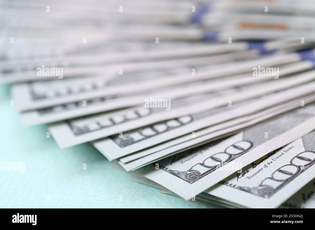 Macro shot with shallow depth of field. Hundred US dollar bills. Macro shot with shallow depth of field. Hundred US dollar bills Stock Photo