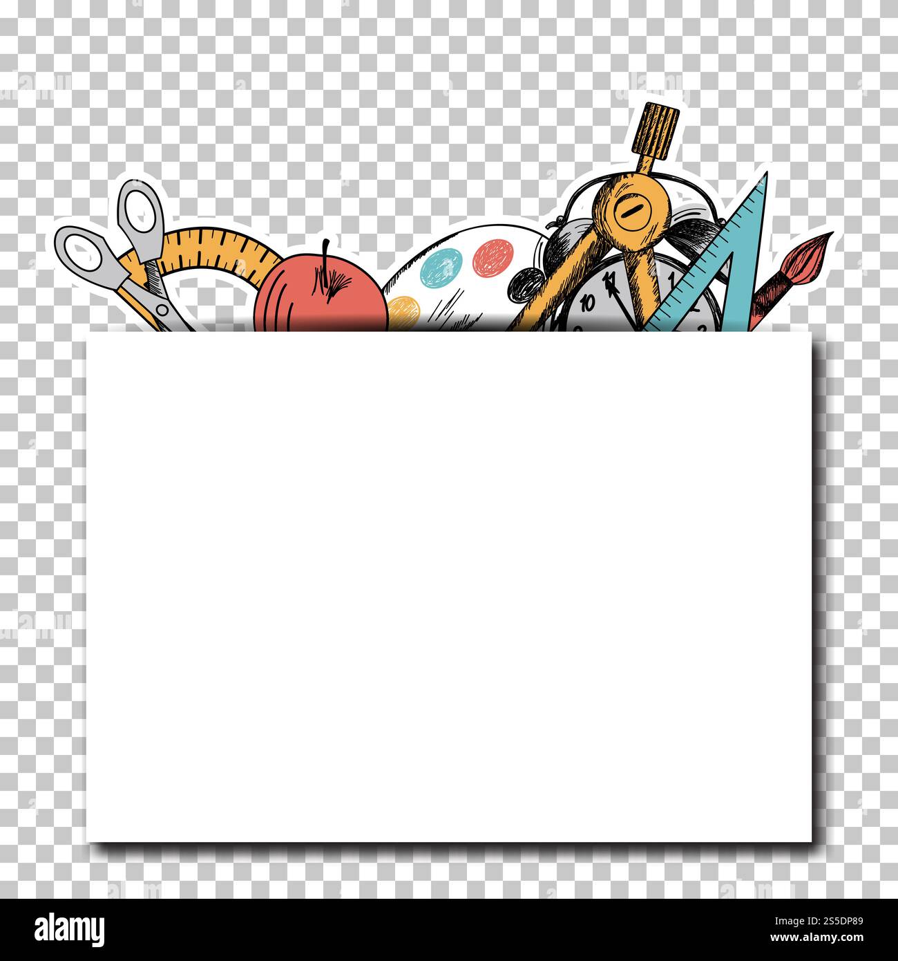 Back To School. Transparency Grid Background Design. Vector Illustration. Stock Vector