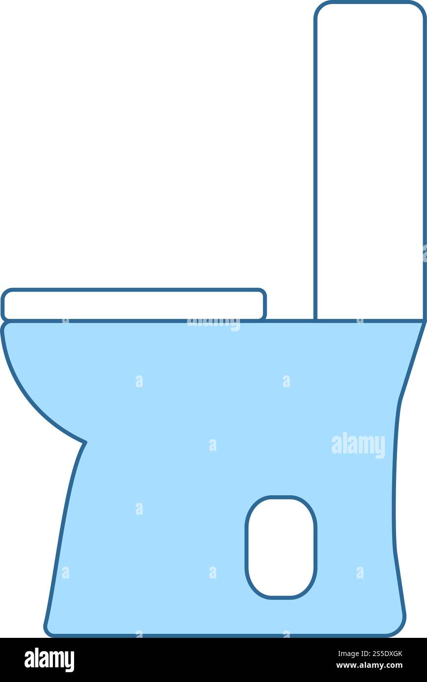 Toilet Bowl Icon. Thin Line With Blue Fill Design. Vector Illustration ...