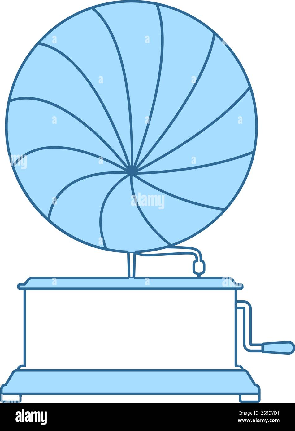 Gramophone Icon. Thin Line With Blue Fill Design. Vector Illustration ...