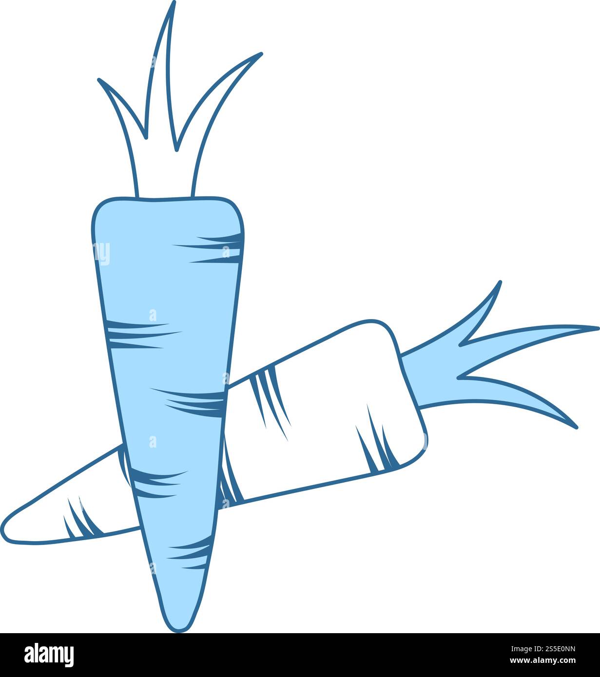 Carrot Icon. Thin Line With Blue Fill Design. Vector Illustration. Stock Vector