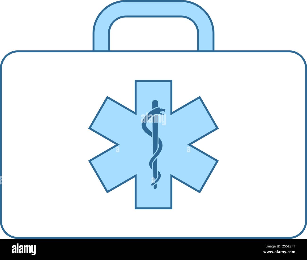 Medica Case Icon. Thin Line With Blue Fill Design. Vector Illustration. Stock Vector