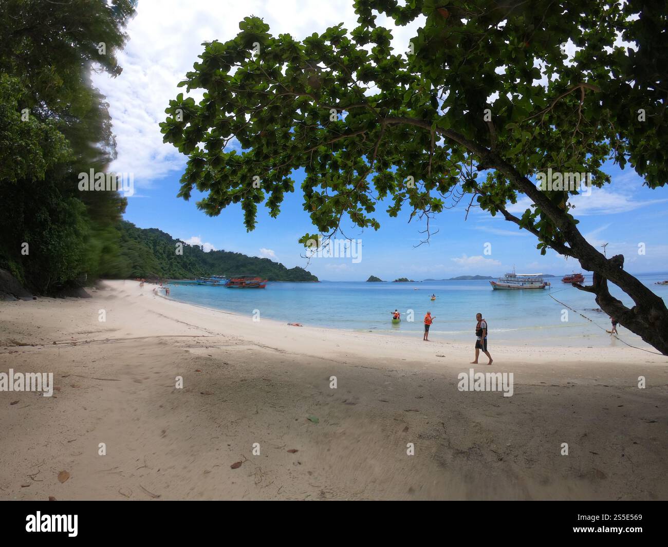 Places with islands and tourists in Thailand Stock Photo