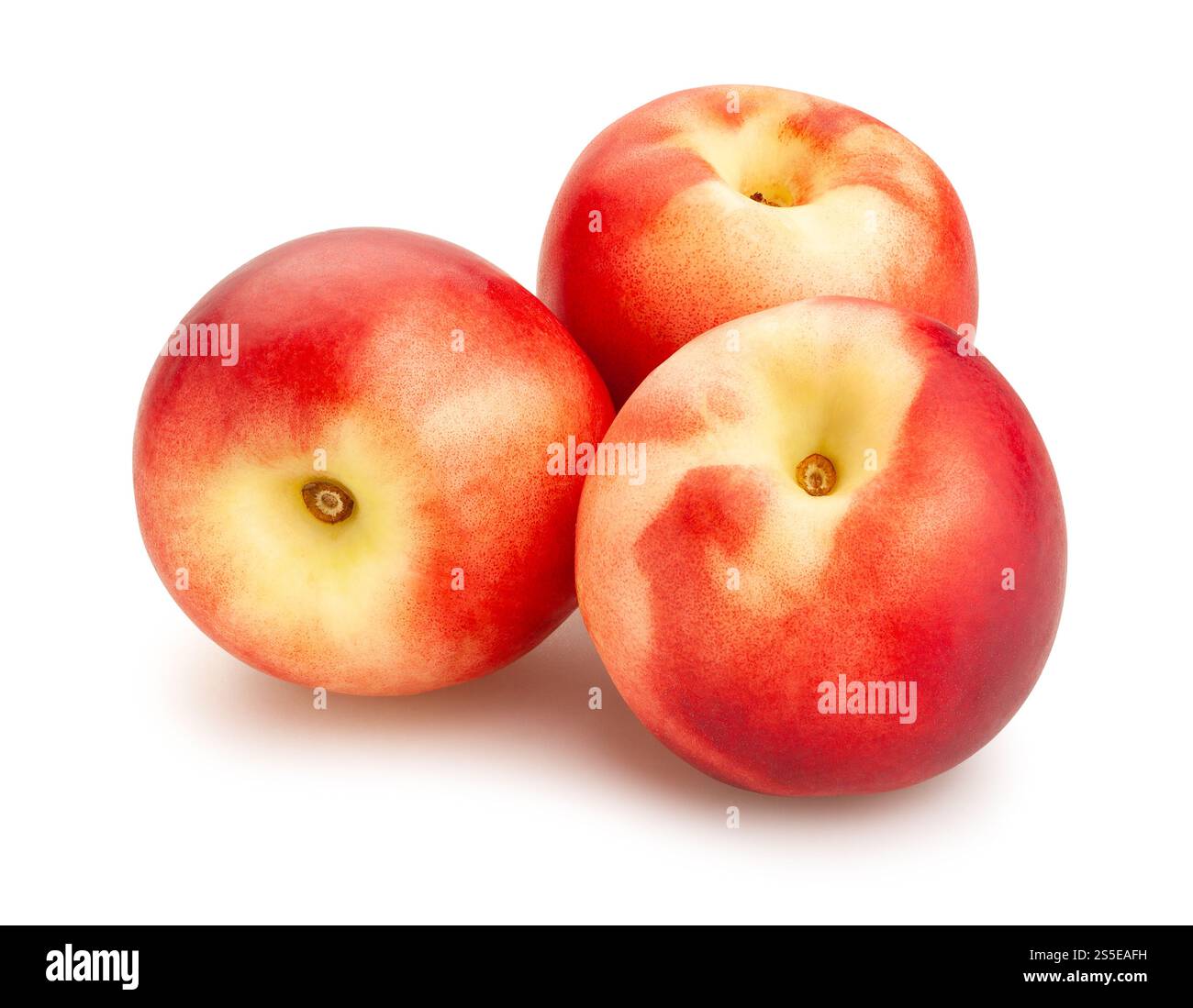 white nectarine path isolated on white Stock Photo