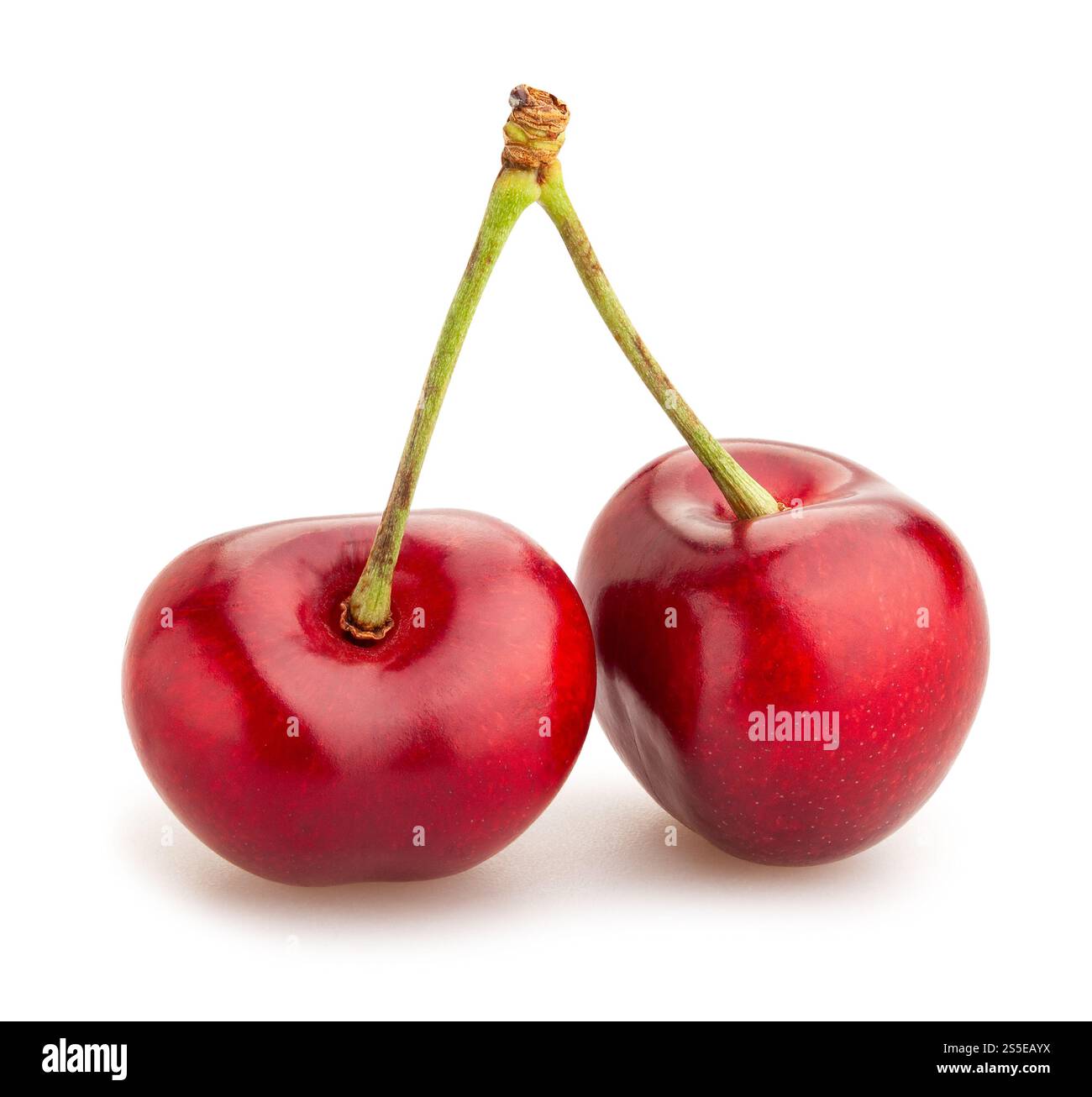 cherry path isolated on white Stock Photo