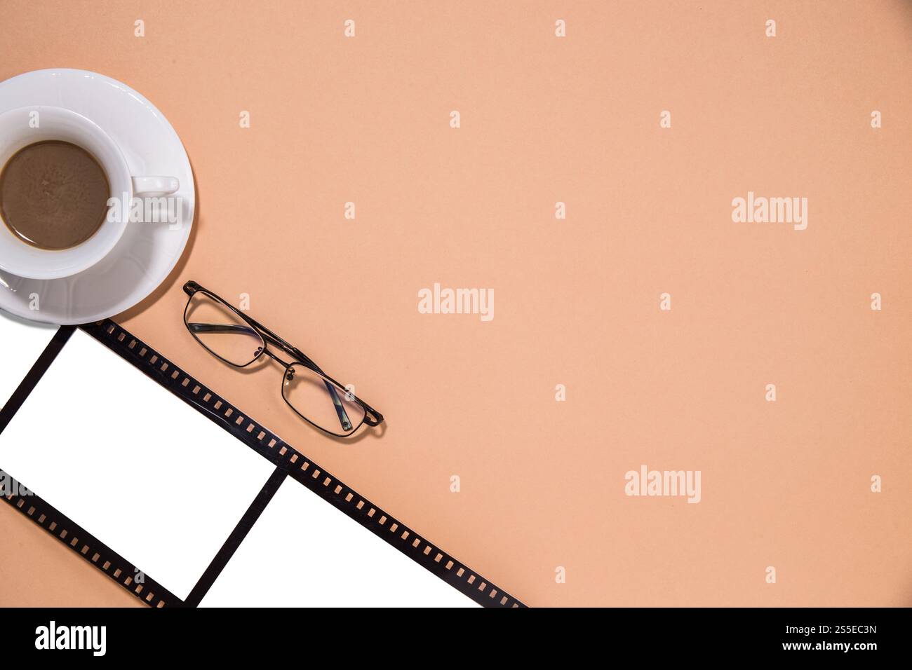 Top view old film strip Stock Photo