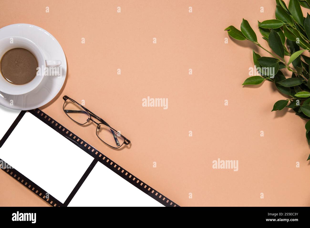Top view old film strip Stock Photo