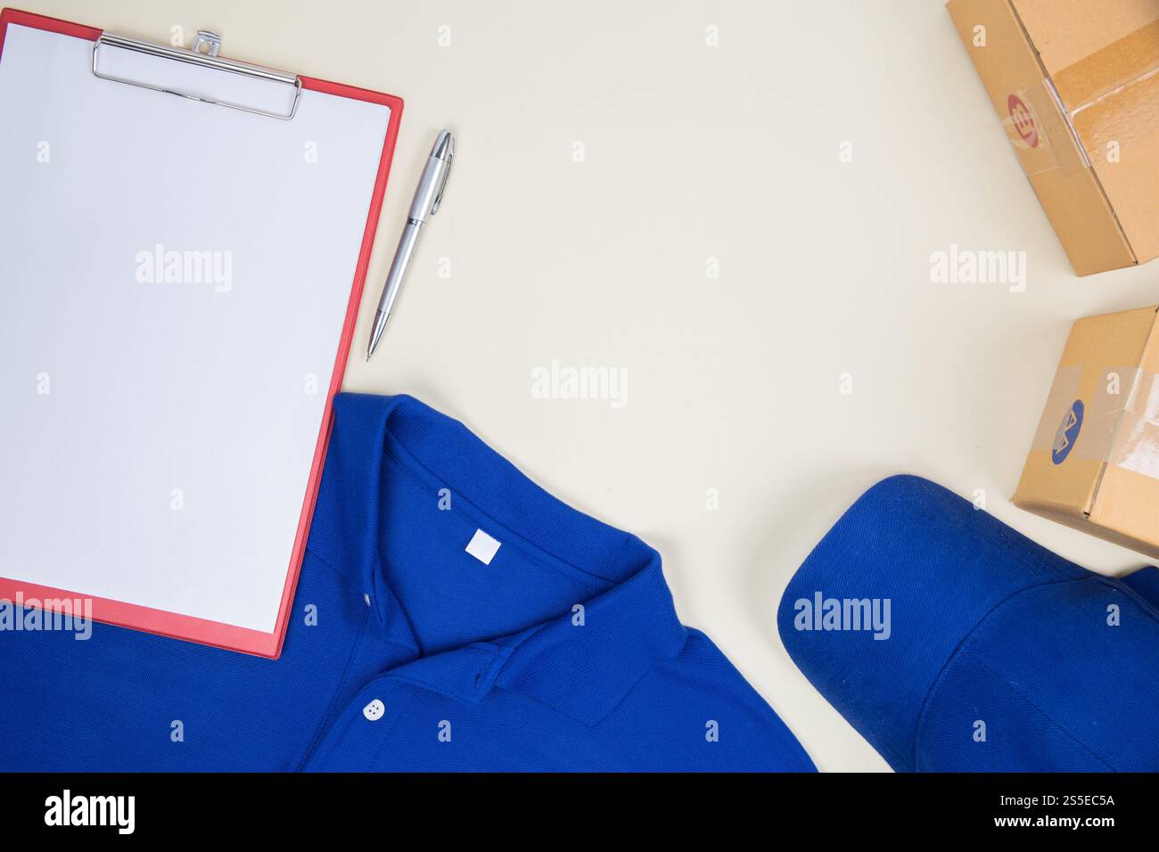 Top view shirt shop and post box Stock Photo - Alamy