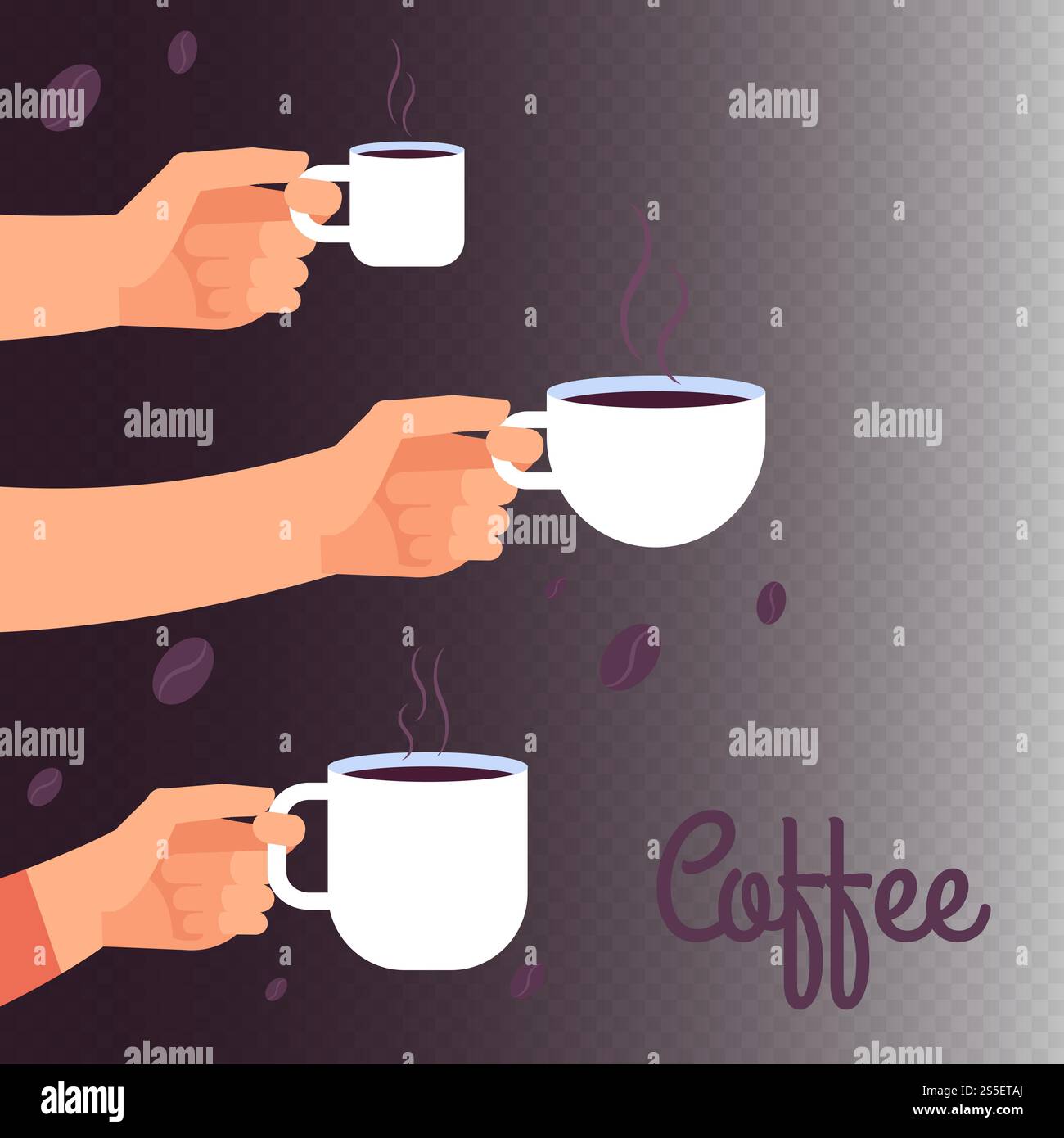 Holding cups Stock Vector Images - Alamy